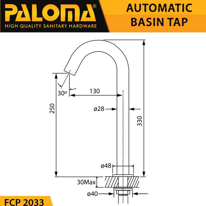 Jual Paloma Keran Sensor Otomatis Kran Cuci Tangan Wastafel Auto Fcp