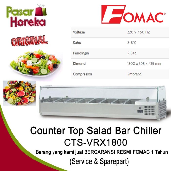 Jual Baru Food Display Counter Top Salad Bar Chiller Cts Vrx