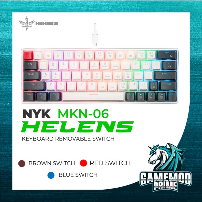 Jual NYK NEMESIS HELENS MKN 06 RGB GAMING KEYBOARD MECHANICAL REMOVABLE