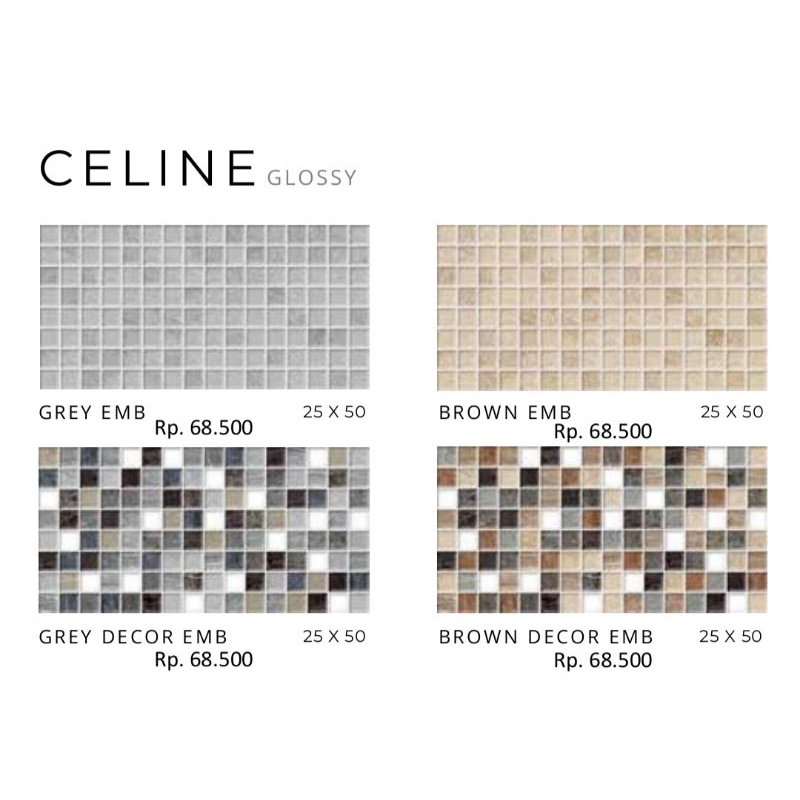 Jual Keramik Glossy Celine Warna Abu Coklat Emb Celine Brown Decor