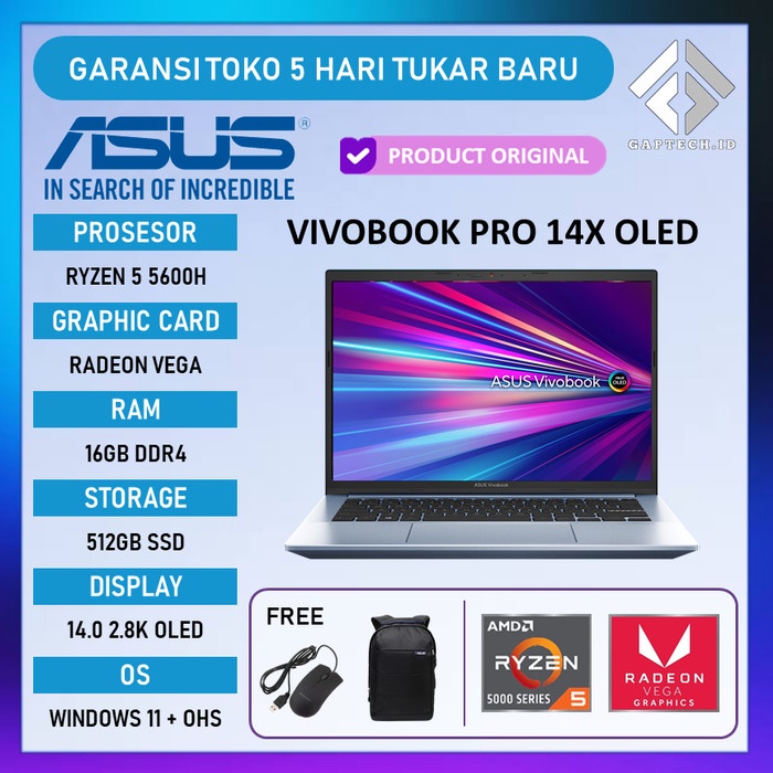 Jual Asus Vivobook Pro X M Qa Oled Ryzen H Gb Ssd W