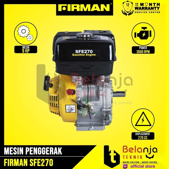 Jual Mesin Penggerak Firman SFE 270 9 HP Engine Bensin Serbaguna