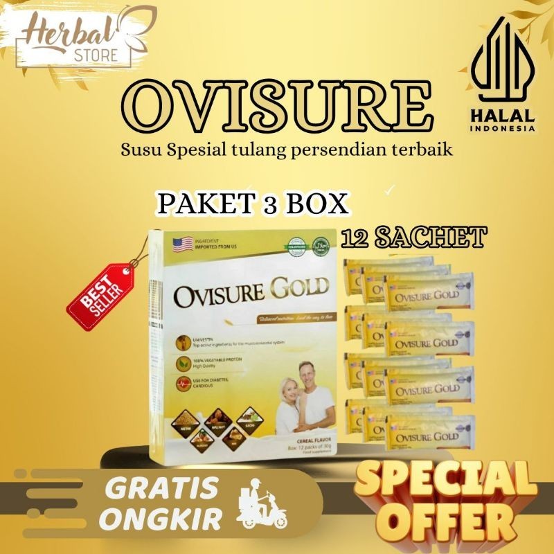 Jual OVISURE GOLD SUSU OBAT VITAMIN TULANG DAN SENDI SYARAF KEJEPIT