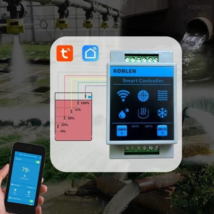 Jual Tuya Wifi Water Level Sensor Controller Auto Control Water Pump