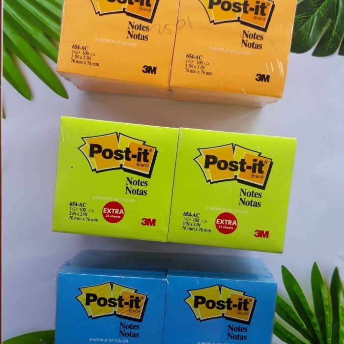 Jual Post It 654 Ac 76Mm X 76Mm 3M Sticky Note Memo 12 Pad Shopee