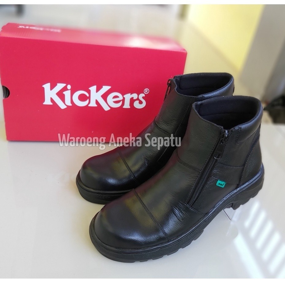 Jual Sepatu Pra Boots Safety Kickers King Resleting Kulit Asli Ujung