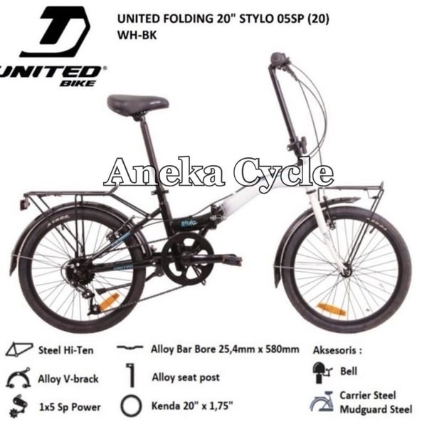 Jual SEPEDA LIPAT DEWASA UNITED STYLO 20 INCH 5 SPEED Shopee Indonesia