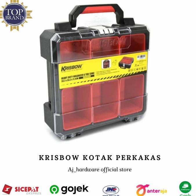 Jual Krisbow Kotak Perkakas Portabel 6 Kompartemen 33 Cm Tool Box