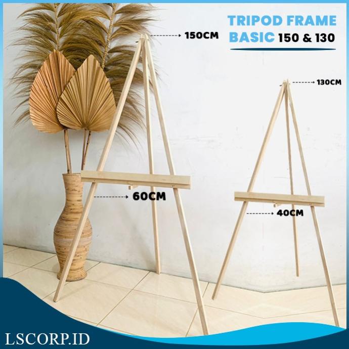 Jual Stand Tripod Wooden Easel Tripod Kayu Standing Lukis Papan Bunga