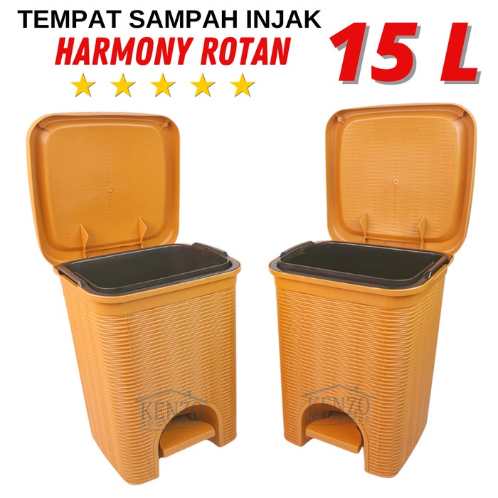 Jual Tempat Tong Sampah Injak Rotan Liter Plastik Kecil L Kuat