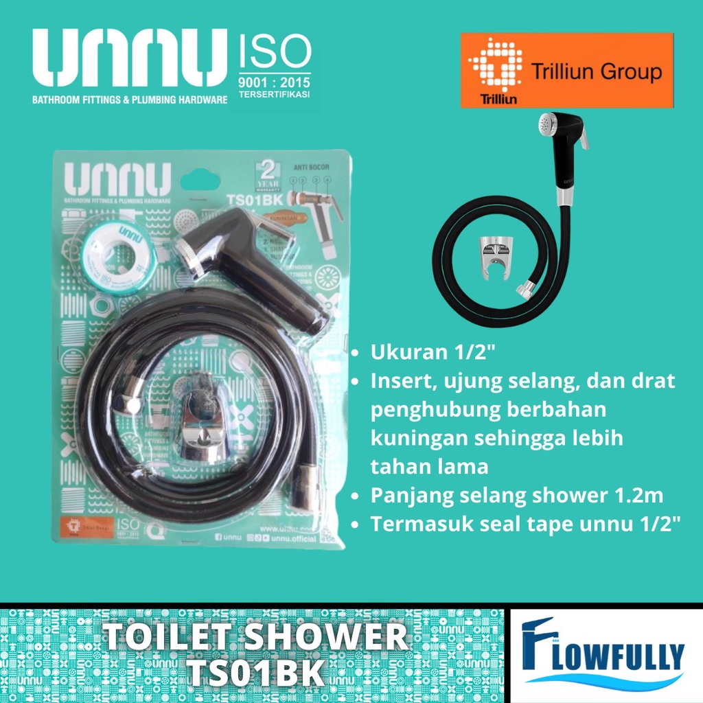 Jual Jet Shower Unnu Ts Bk Hitam Spray Bidet Semprotan Wc Shower Cebok