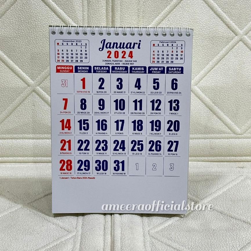 Jual KALENDER KERJA MEJA TAHUN 2024 ANGKA BESAR Gass Shopee Indonesia