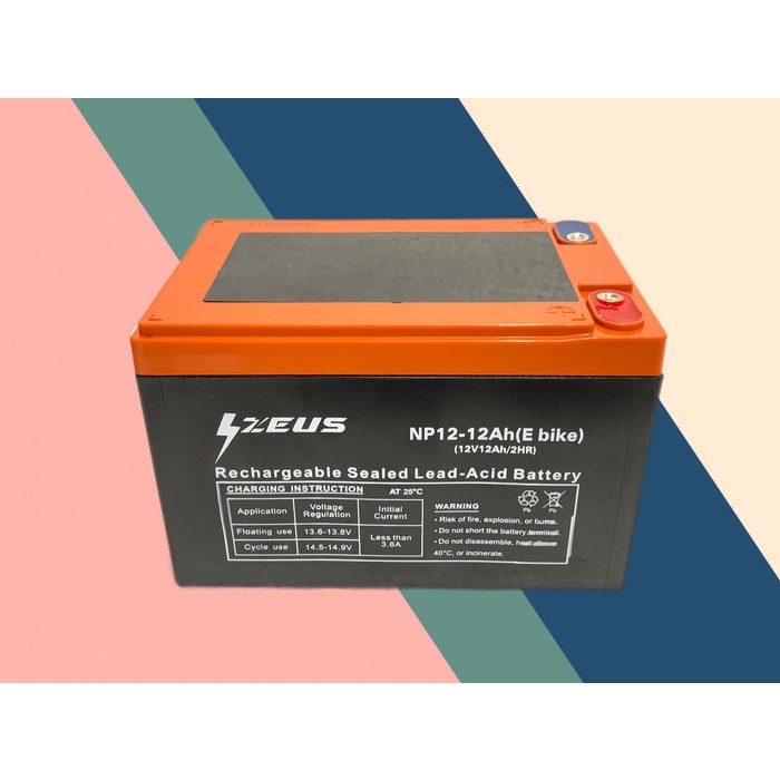 Jual Ready Battery Baterai Aki Sepeda Listrik 12V 12AH 2HR Zeus E Bike