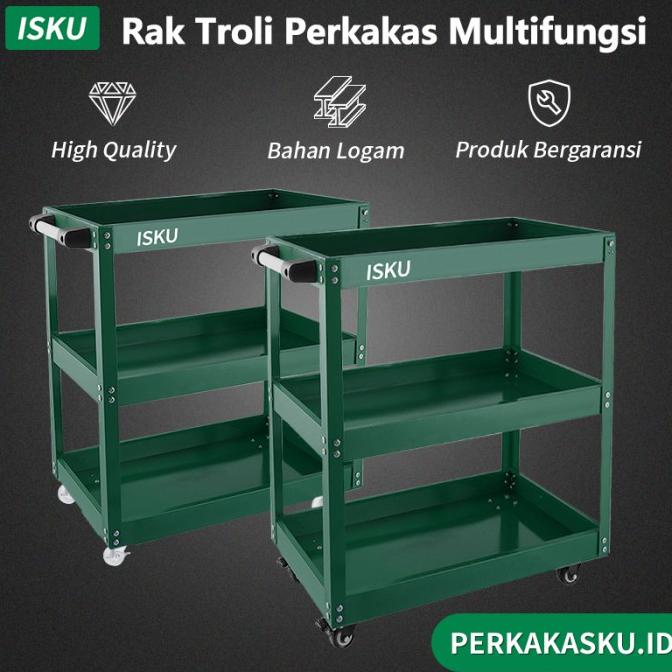 Jual Isku Troli Bengkel Susun Trolley Trolly Besi Rak Tools Meja