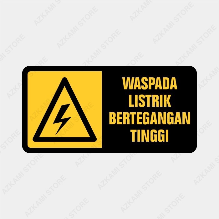 Jual Rambu Plang Waspada Listrik Tegangan Tinggi X Cm Plat