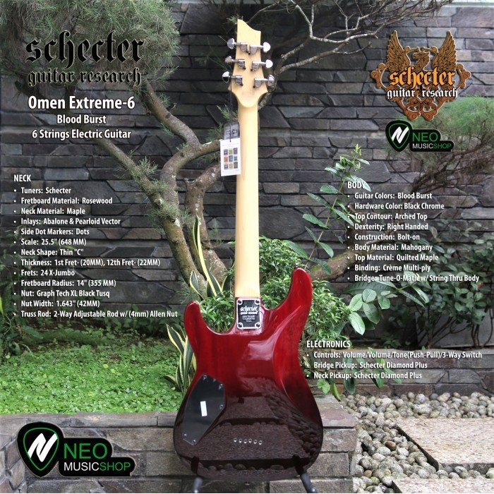 Jual PROMO SCHECTER OMEN EXTREME 6 BLOOD BURST 6 STRINGS ELECTRIC