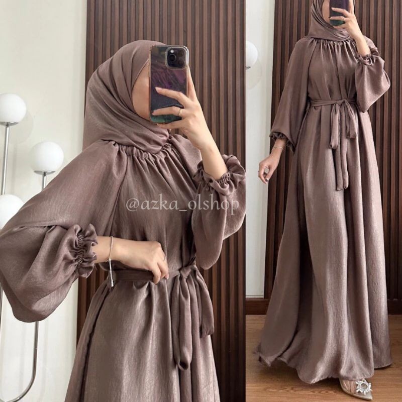 Jual Siza S M L Xl Xxl Sandrina Dress Crincle Airflow Dress Remaja