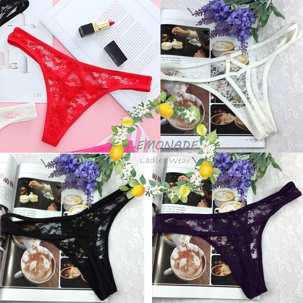 Jual Ki Celana Dalam Wanita Double Lace Gstring Thong Sexy Lingerie