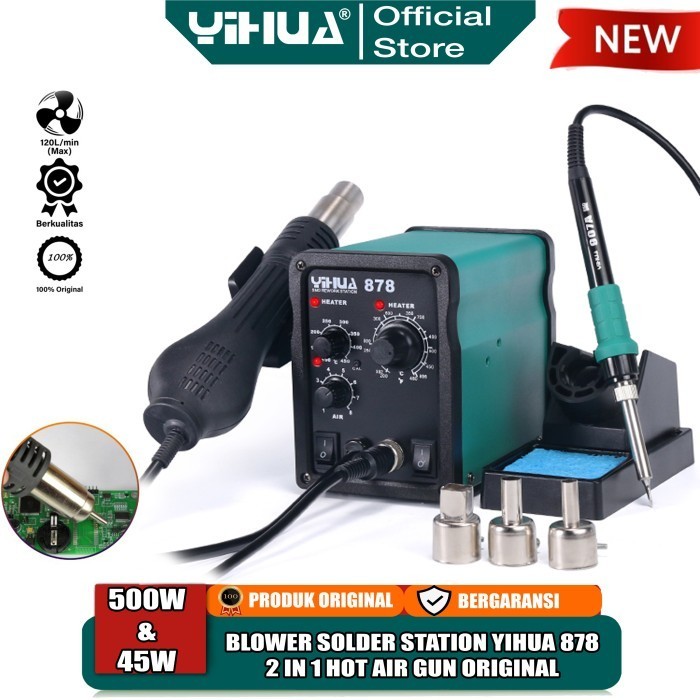 Jual Yihua 878 Blower Solder Uap Hot Air Gun Analog 2 In 1 Solder