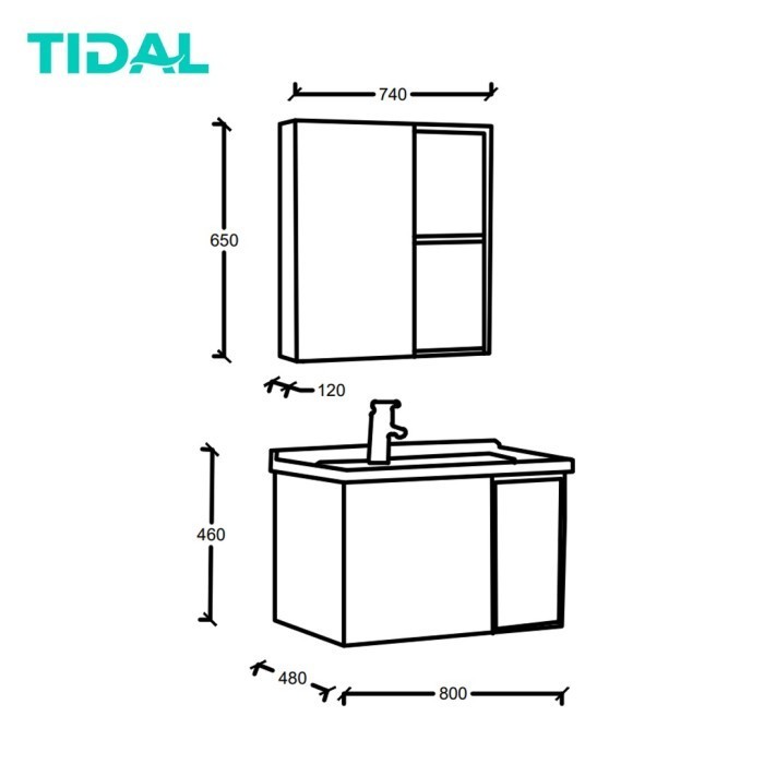 Jual Wastafel Cabinet Set Komplit Modern Minimalis Kamar Mandi Tidal