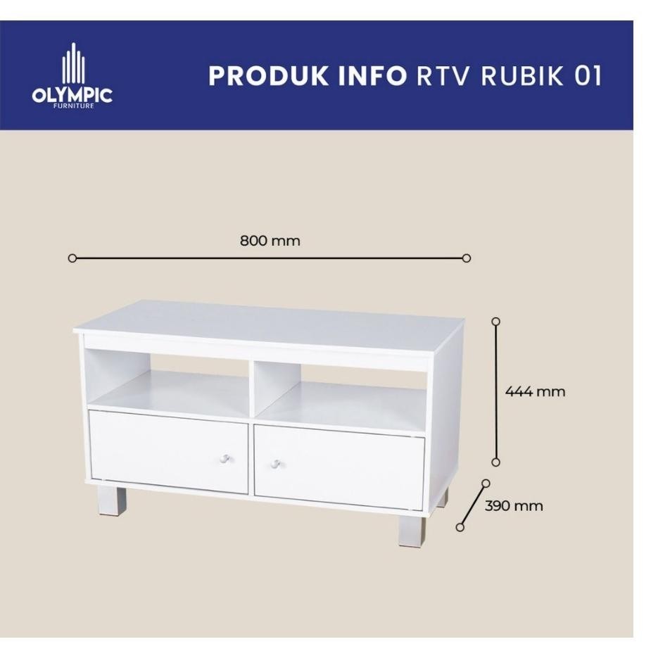 Jual Rak Tv Olympic Rubik Meja Tv Putih Minimalis Meja Serbaguna