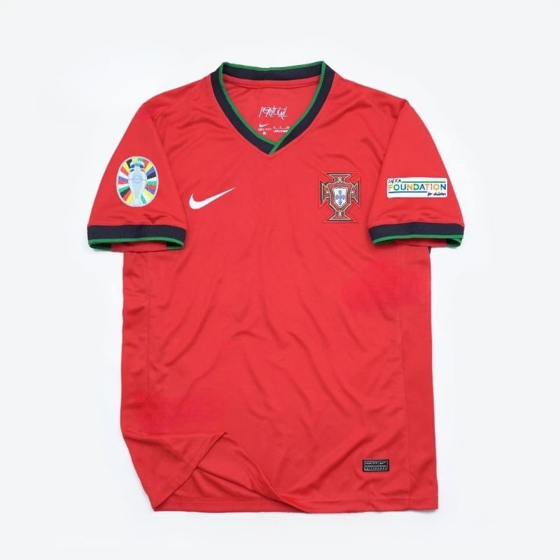 Jual JERSEY BOLA PORTUGAL HOME FULL PATCH EURO 2024 GRADE ORI TOP