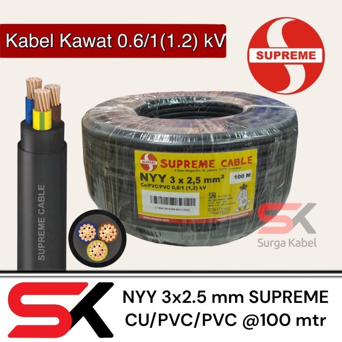 Jual Kabel SUPREME NYY 3x2 5 Mm SUPREME 100 Meter Shopee Indonesia