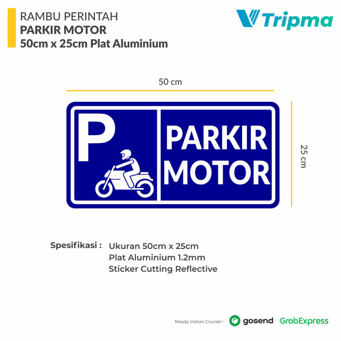 Jual Termurah Rambu Parkir Motor Cm X Cm Plat Alumunium Sticker