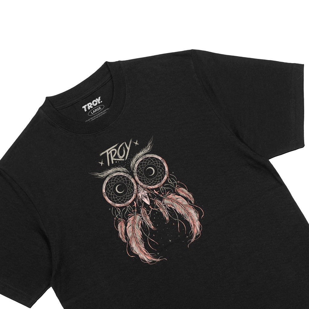 Jual Troy Company T Shirt Kaos Hitam Owl Series Wise Owl Dreamcatcher