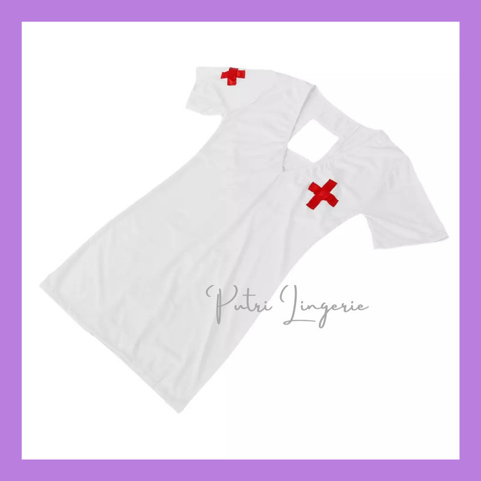 Jual Sexy Nurse Costume Patricia Lingerie Set Atasan Rok Bando