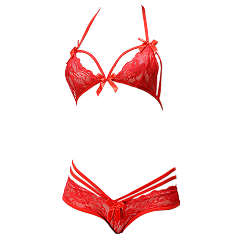 Jual B Bra Set Seksi Bikini Bralette Halter Merah Shopee Indonesia