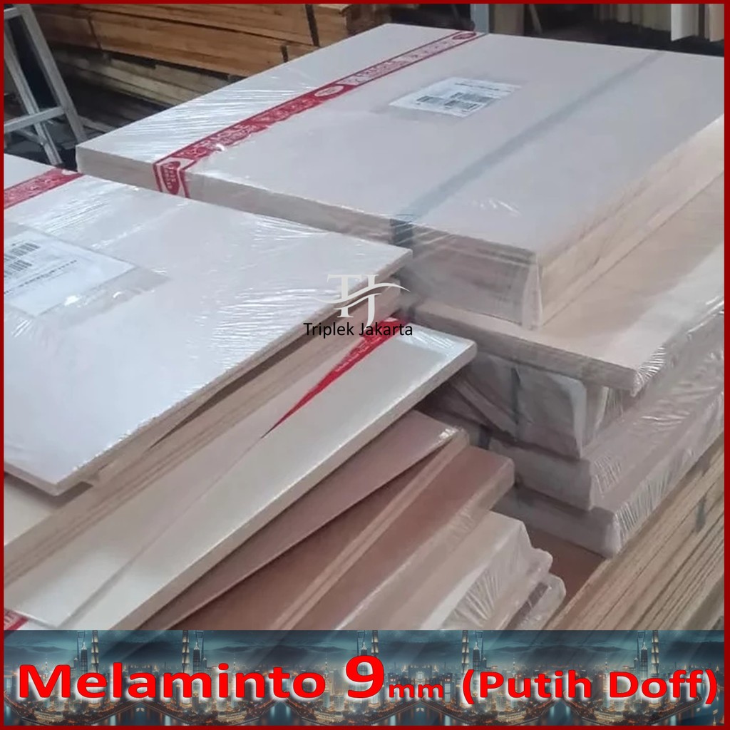 Jual Triplek Melamin 9mm 170x10 Cm ISI 2 LEMBAR Putih Doff 1 Muka