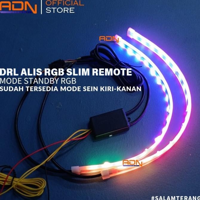 Jual Lampu Led Alis Drl Slim 60Cm Rgb Remote 8 Warna Sein Running 60 Cm