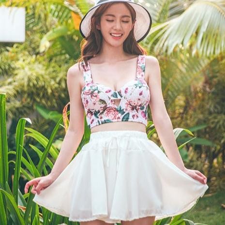 Jual Swimsuit Baju Renang Set Bikini Wanita Model Split Dan Motif
