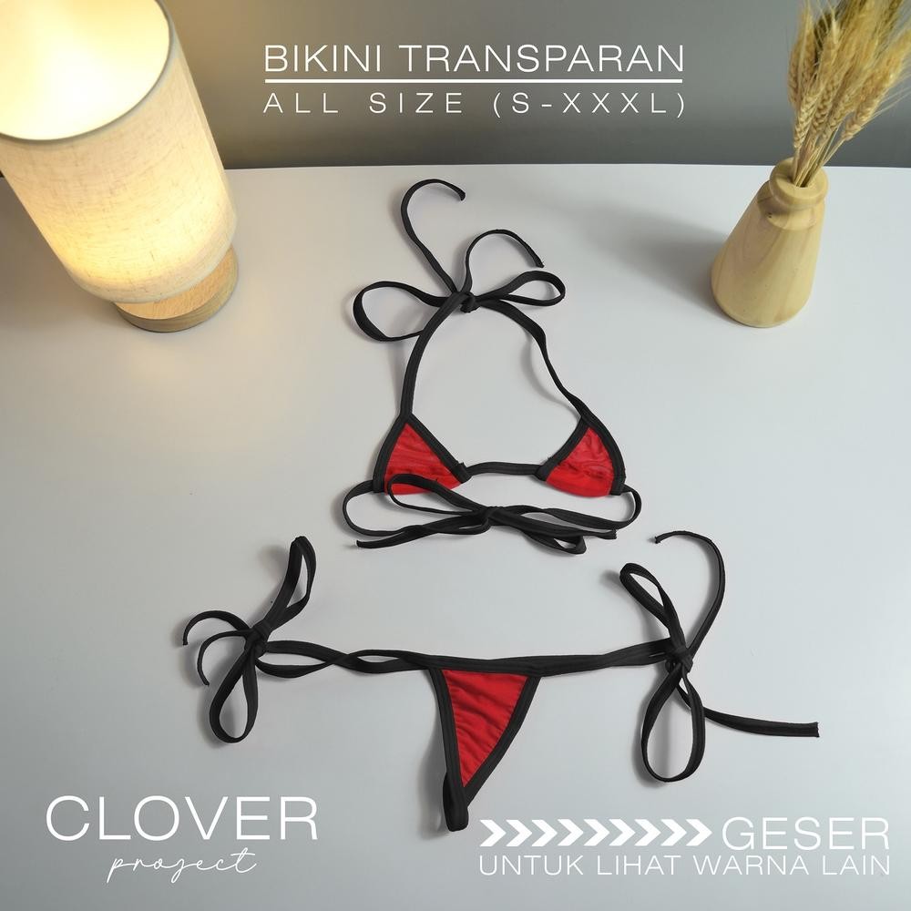 Jual Micro Bikini Transparan Lingerie Transparan Thong G String Bra Set
