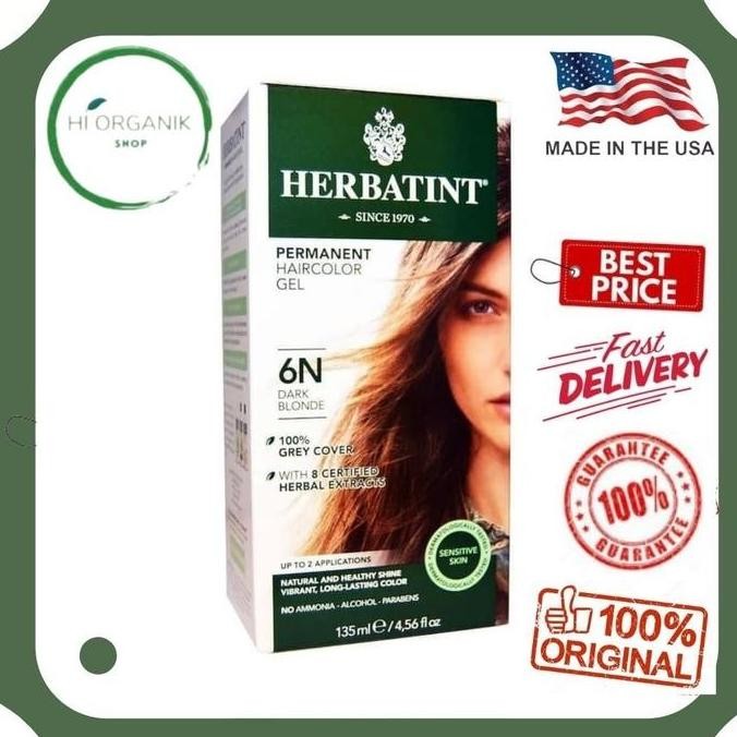 Jual Herbatint Permanent Haircolor Gel 6N Dark Blonde 135 Ml Hair