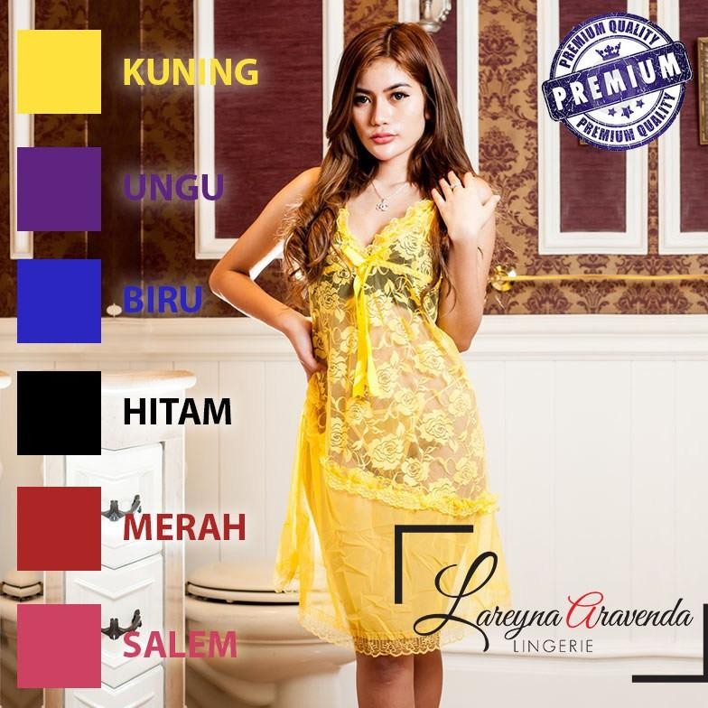 Jual Set Lingerie G String Seksi Model Babydoll Renda Bunga 08851 2