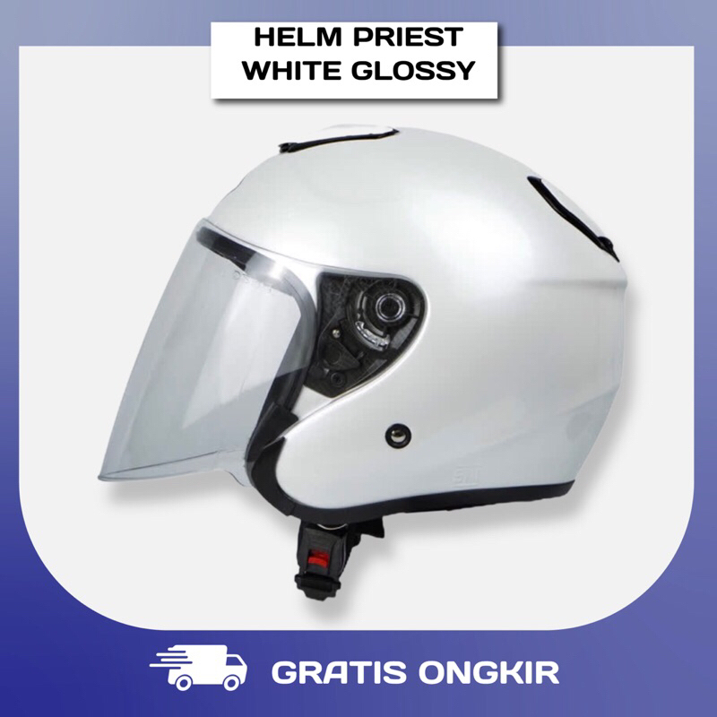 Jual PRIEST HELM HALF FACE TERBARU POLOS SOLID DEWASA SNI KYOTO SERIES