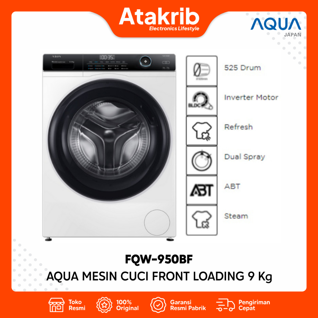 Jual Aqua Mesin Cuci Front Loading Fqw Bf Kg Shopee Indonesia