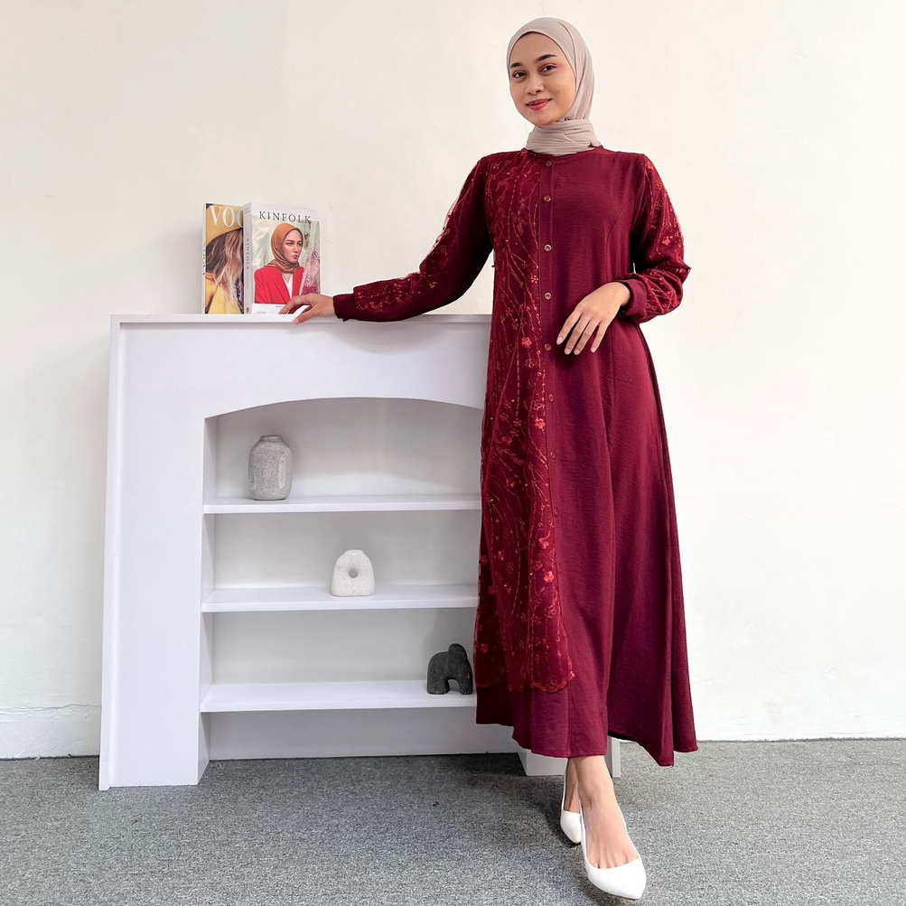 Jual Kanaya Dress Dress Brokat Dress Lebaran Shopee Indonesia