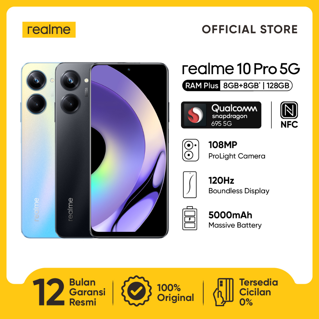 Jual Realme 10 Pro 5G 8GB 8GB 128GB 120Hz Boundless Display 108MP