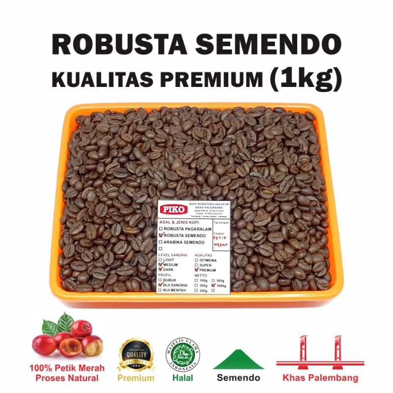 Jual Kopi Robusta Semendo Kg Premium Petik Merah Biji Kopi Bubuk