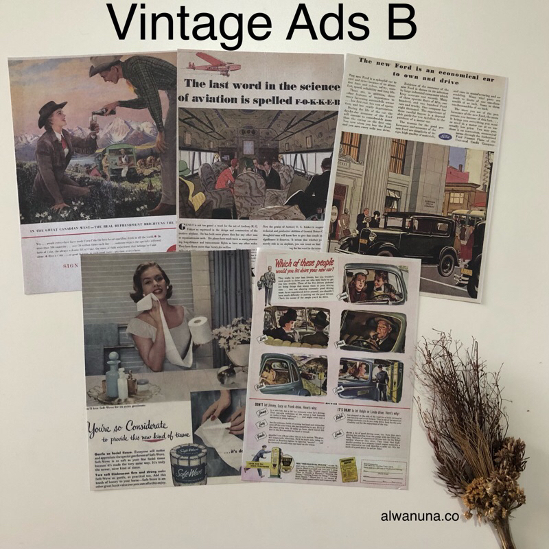 Jual 5 Lembar Sharing Vintage Poster Cake Recipe Ads Secenery Wall