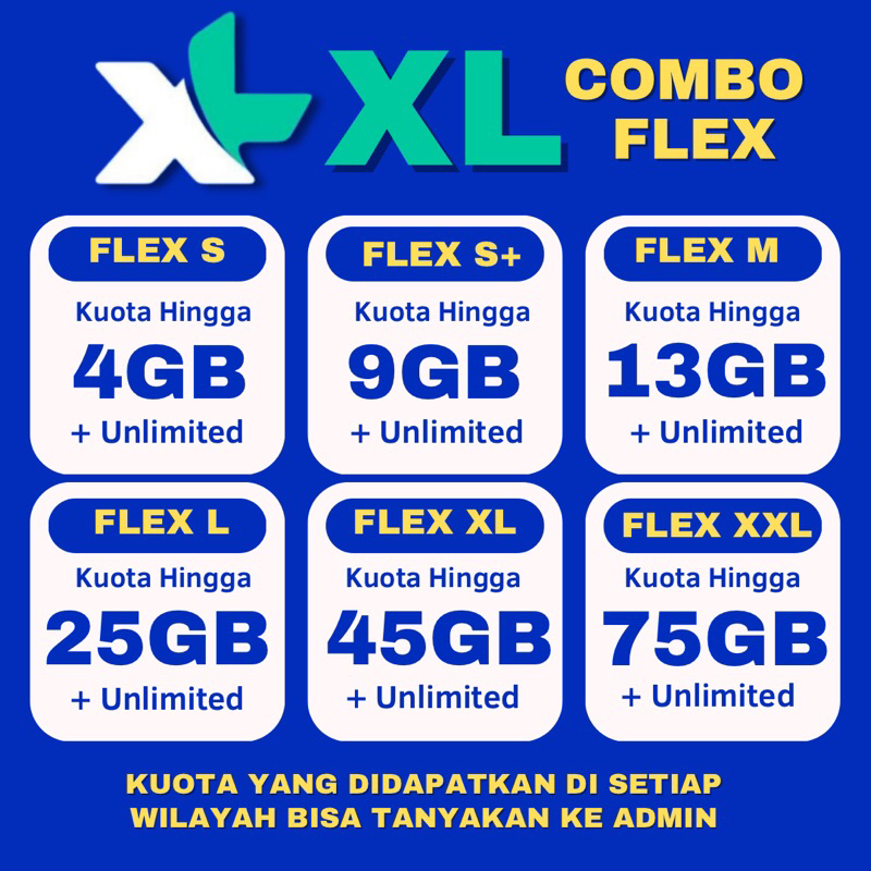 Jual Paket Data Kuota Xl Combo Flex Full Jam Murah Shopee Indonesia