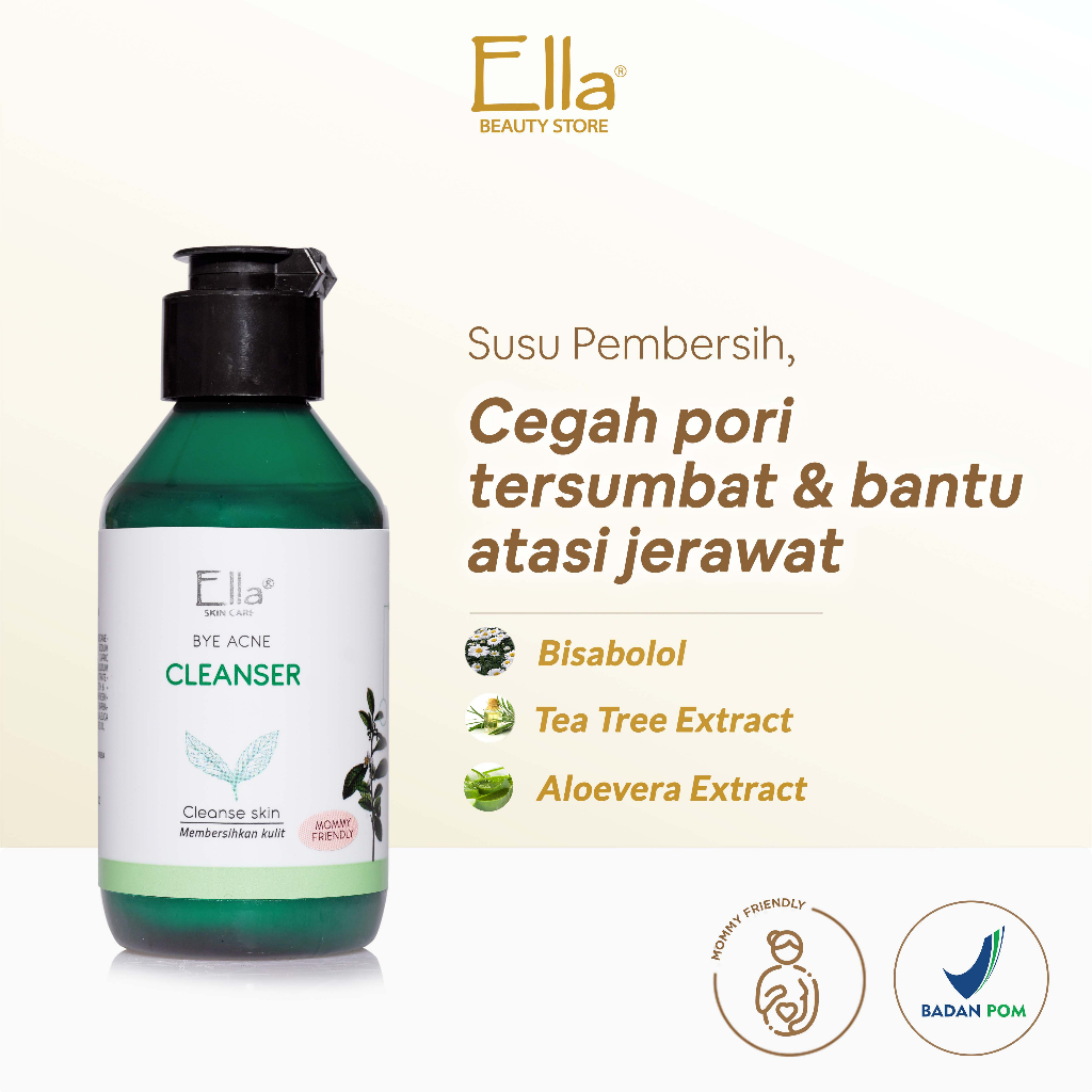 Jual Ella Skincare Bye Acne Cleanser With Bisabolol Aloevera Extract