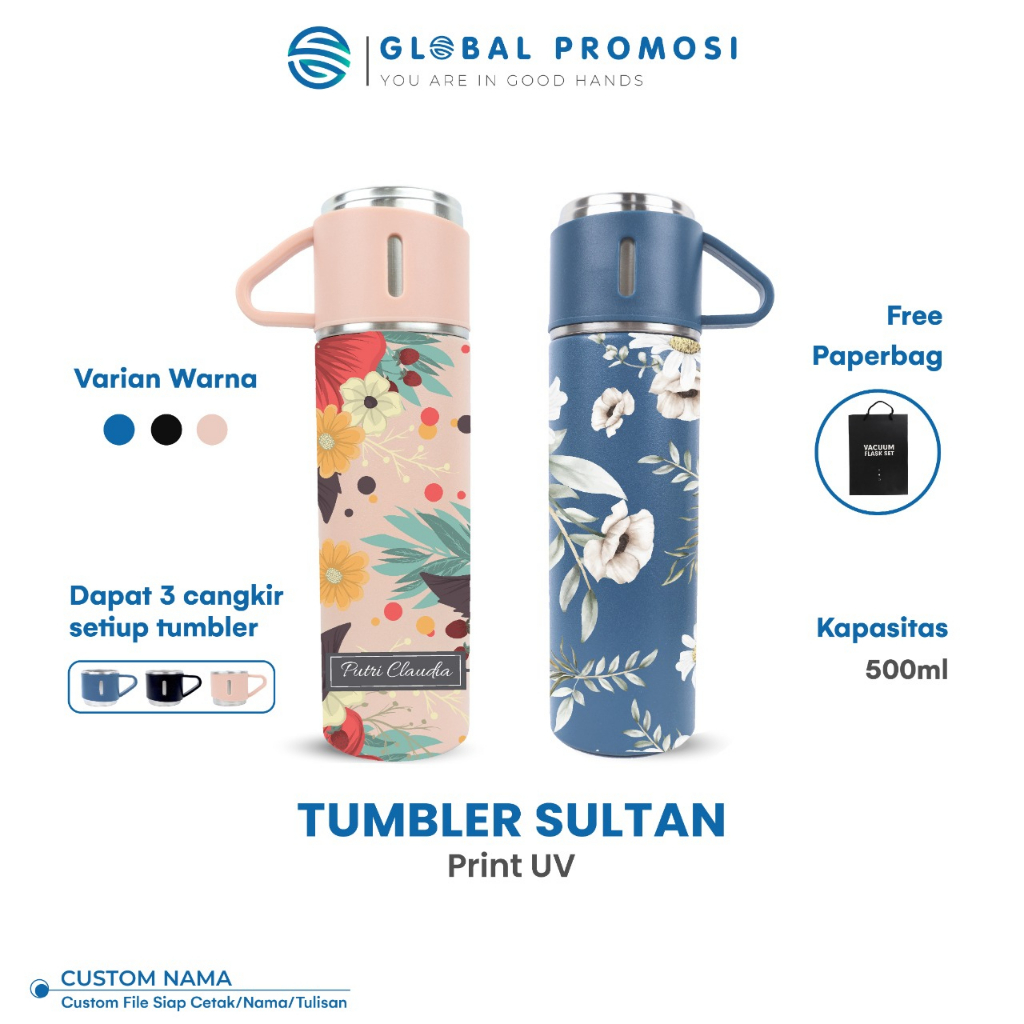 Jual Tumbler Custom Sultan SET Paket Hampers UV PRINT Souvenir Promosi