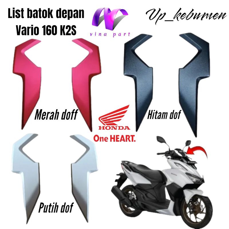 Jual Cover Handle Top Lis Batok Depan Vario 160 ABS Kanan Kiri Putih