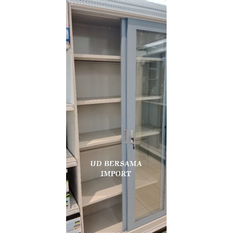 Jual Krisbow Lemari Kantor Pintu Kaca Geser Filling Cabinet Lemaribesi