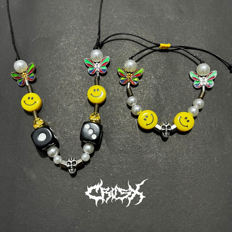 Jual KALUNG ASAP ROCKY DICE SKULL SMILEY NECKLACE BRACELET KALUNG