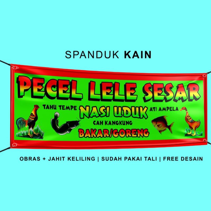 Jual Spanduk Banner Kain Pecel Lele Nasi Goreng Soto Lamongan Sate